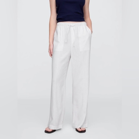Gap White Linen Pants - Size Large - Picture 1 of 4